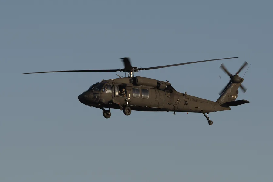 The accident helicopter, U.S. Army UH-60L Black Hawk, tail number 00-26860, photographed before the accident